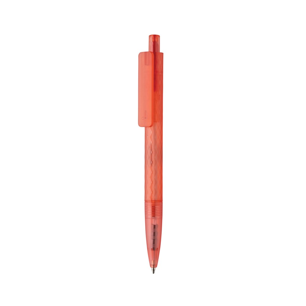 X3 Frosted-Pen aus GRS recyceltem PC - rot (± PMS 710)